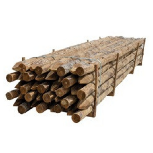 Postes de madera de pino tratado clase 4 y 4 SP | Diámetros 4/6 a 10/12 cm – Longitudes 1,5 a 4 m