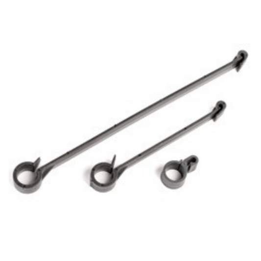 Clips de fijación para manguera de riego | PVC – Para Ø16, 20 y 22 mm – Varias longitudes